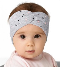 Opaska dla niemowlaka, dla dziewczynki, na głowę, szara, 46010, obw. 36-39 cm