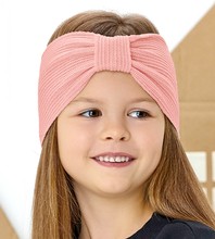 Opaska dzianinowa na głowę dla dziewczynki, Malode, brzoskwiniowy, 48-50 cm
