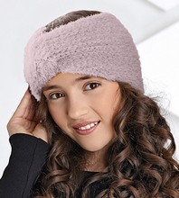 Opaska zimowa na głowę, dla dziewczynki, 578, różowa, obw. 46-48 cm