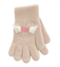 Rękawiczki dla dziewczynki, Angel, beżowe, 4-6 lat