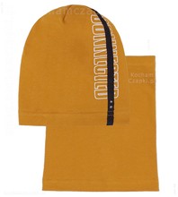 Sportowa czapka i komin dla chłopca, wiosenny/jesienny, Connected, rozm. 48-52 cm