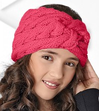 Szeroka opaska turban z włóczki dla dziewczynki, damska Helmi  rozm. 52-56cm