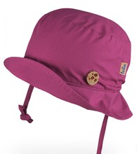 Wiązany kapelusz dla dziewczynki, Gaspar, filtr UV+30, burgund, 42-44 cm