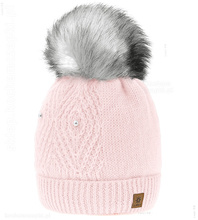 Zimowa czapka damska, Rosel Woolk, z dodatkiem wełny, jasny różowy, 54-56 cm