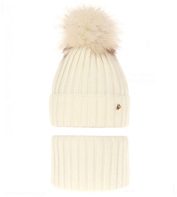 Zimowa czapka i komin dla dziewczyny Wilma rozm. 52-56 cm