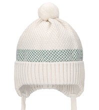 Zimowa czapka z wełny merino, kremowa, Fritof, rozm. 44-48 cm
