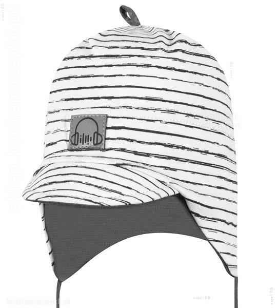 Bawełniana czapeczka wiązana Eryk z daszkiem rozm. 44-46 cm