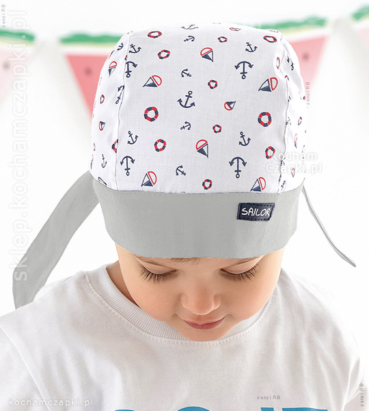  Chustka na głowę, wiązana z tyłu bandamka Filippo  rozm. 42-44 cm