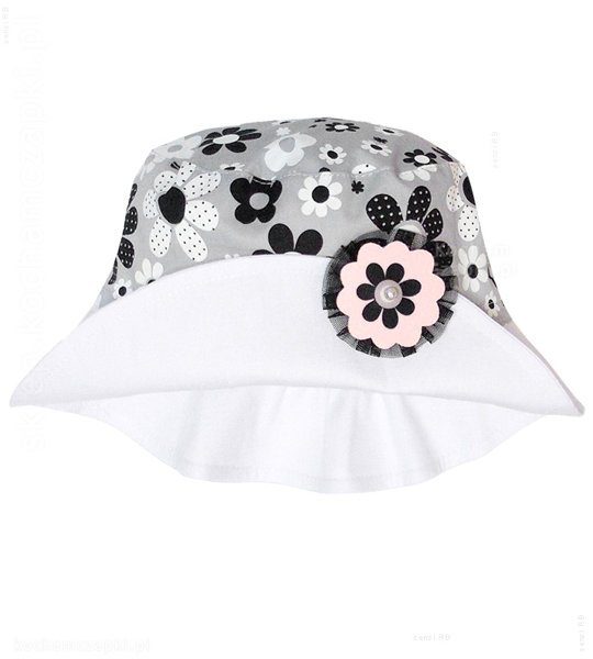 Elegancki kapelusz z kwiatami  Fatima rozm. 49-50 cm