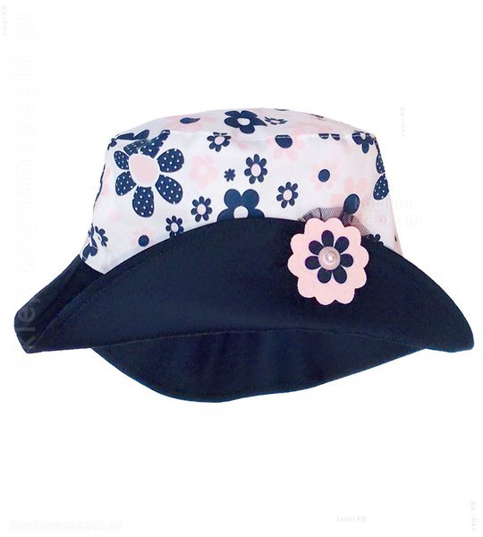  Elegancki kapelusz z kwiatami  Fatima rozm. 51-53 cm