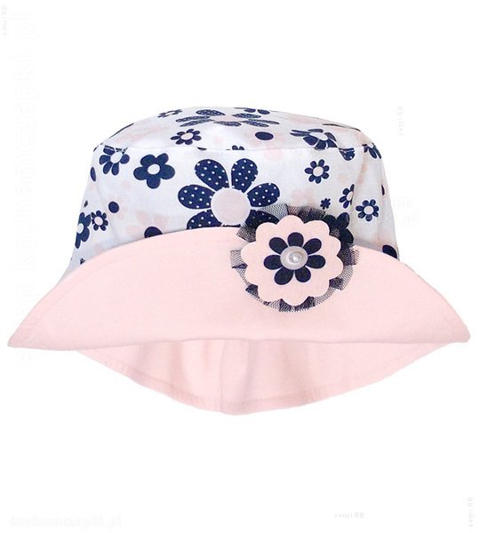  Elegancki kapelusz z kwiatami  Fatima rozm. 53-55 cm