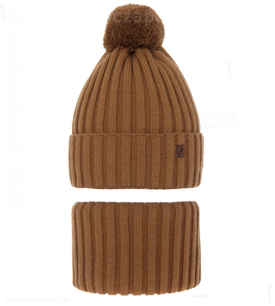  Komplet czapka i komin dla chłopca, na zimę, Liwman rozm. 52-55 cm