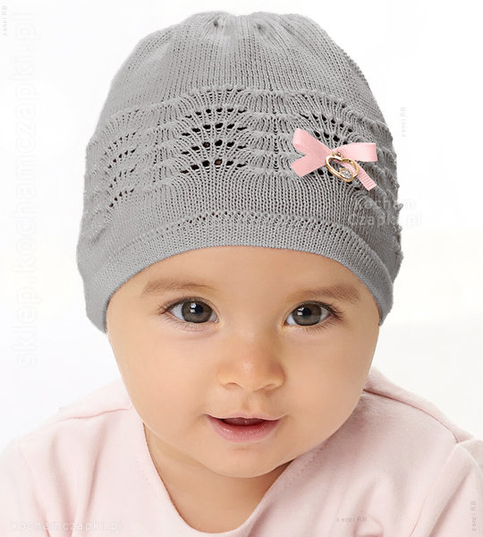 Ażurkowa czapeczka niemowlęca dla dziewczynki Farja rozm. 36-40 cm