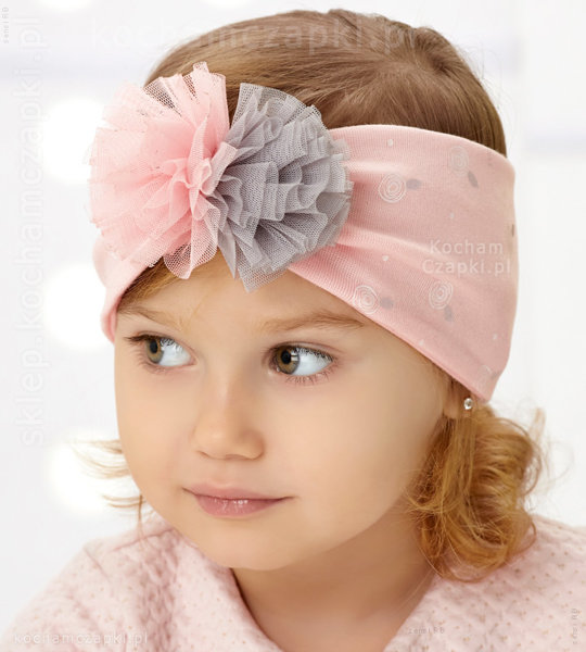 Bawełniana. dziewczęca opaska na głowę, Selna, 50-54 cm