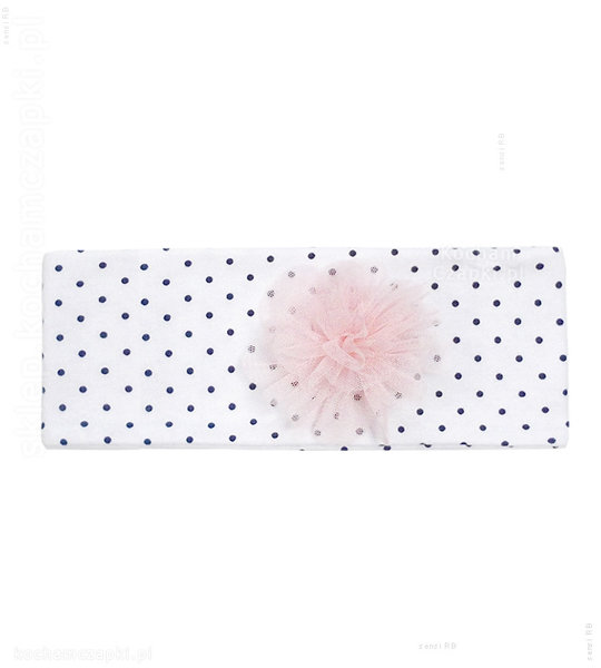 Bawełniana opaska dla dziewczynki, z kwiatkiem, Tove, rozm. 36-39 cm