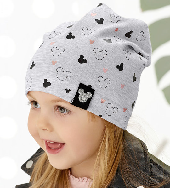 Bawełniana wiosenna/jesienna czapka dla dziewczynki, szara, Brezza, 52-54cm