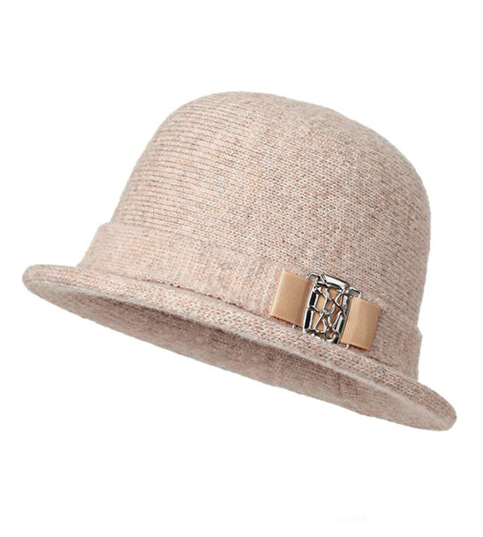 Beżowy elegancki kapelusz damski, Rioden rozm. 55-56 cm