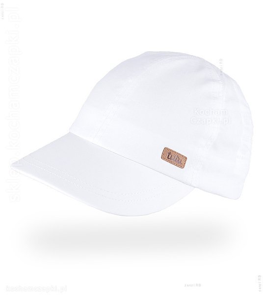 Biała czapka z daszkiem Floryda, FILTR UV +30, rozm. 48-52 cm