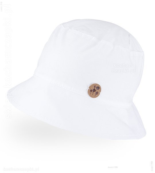 Biały kapelusz na lato z filtrem UV + 30, Hipolito  rozm. 52-54 cm