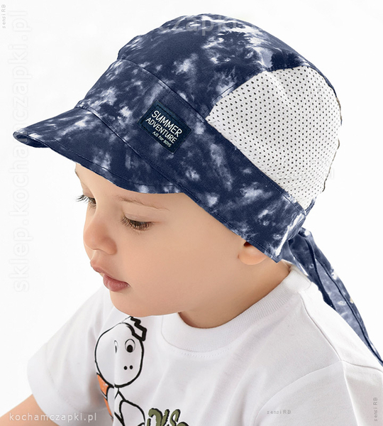 Chusta na głowę z siateczką, dla chłopca,  Alessio, bandamka rozm. 52-54 cm