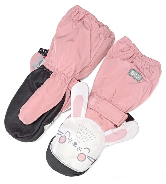 Ciepłe, wodoodporne rękawiczki dla dziewczynki Króliczki rozm: 1,5 - 3 lat