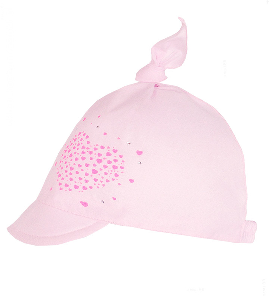 Czapka/chustka z daszkiem, dla dziewczynki, różowa, Lestata, rozm. 50-54 cm