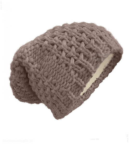 Czapka damska smerfetka z podszewką polarową Megi rozm. 56-58 cm