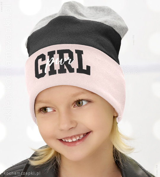 Czapka dla dziewczynki, bawełniana, Power Girl, rozm. 54-56 cm