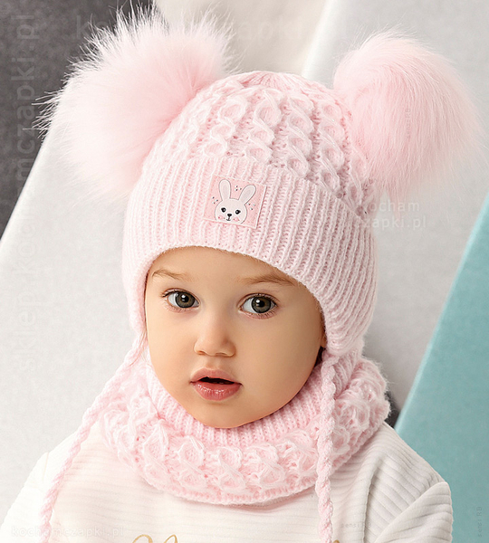 Czapka i komin dla dziewczynki, komplet na zimę, Octavia rozm. 49-52 cm