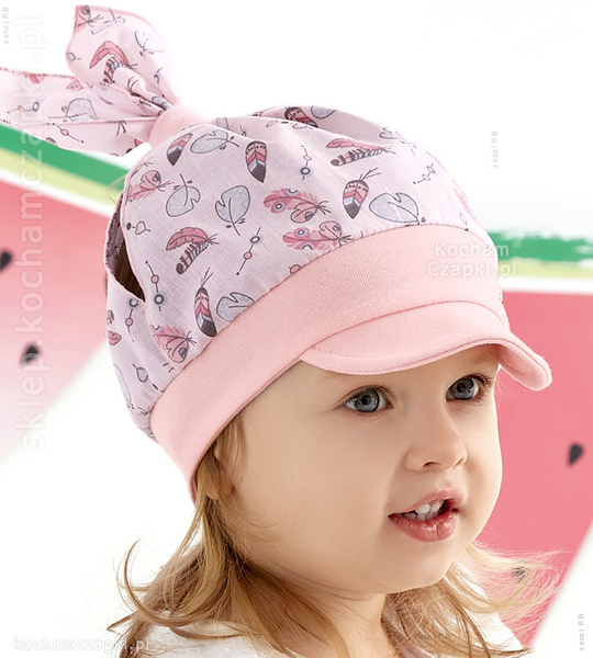 Czapka na lato dla dziewczynki Elissa  z daszkiem  rozm. 44-46 cm