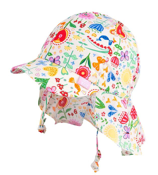 Czapka typu safari z daszkiem, ochrona szyi, dziewczynka, lato, Sunny Kid BASIC rozm. 44-46 cm