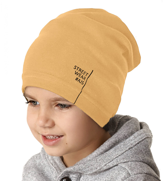 Czapka wiosenna/jesienna dla chłopca, żółta, Street Wear,  52-55 cm