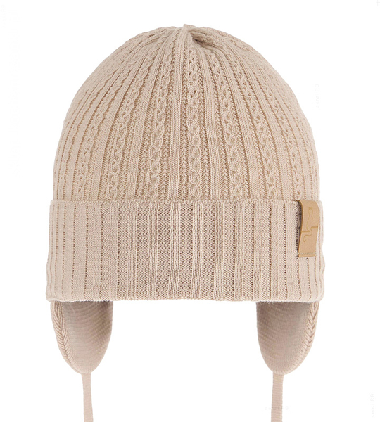 Czapka wiosenna/jesienna dla dziewczynki, beżowa, Elcea, 49-52 cm