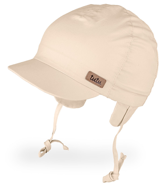 Czapka z daszkiem dla chłopca, filtr UV, biała, Lutek,  40-42 cm