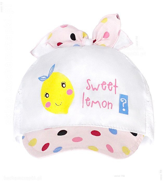 Czapka z daszkiem dla dziewczynki, Sweet Lemon, rozm. 45-46 cm