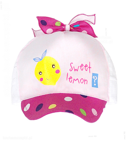 Czapka z daszkiem dla dziewczynki, Sweet Lemon  rozm. 49-50 cm