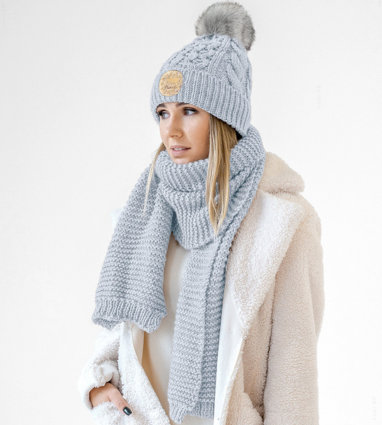 Czapka z podszewką polarową i ciepły szalik Livja z rozm. 56-58  cm
