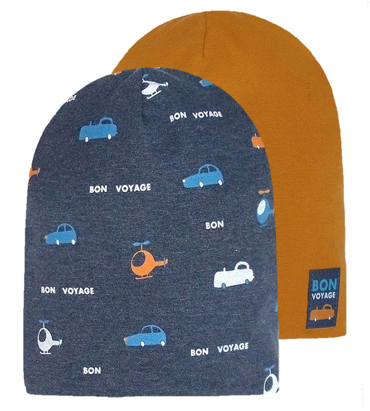 Dwustronna czapka wiosenna-jesienna dla chłopca, Bon Vayage, 44-46 cm 