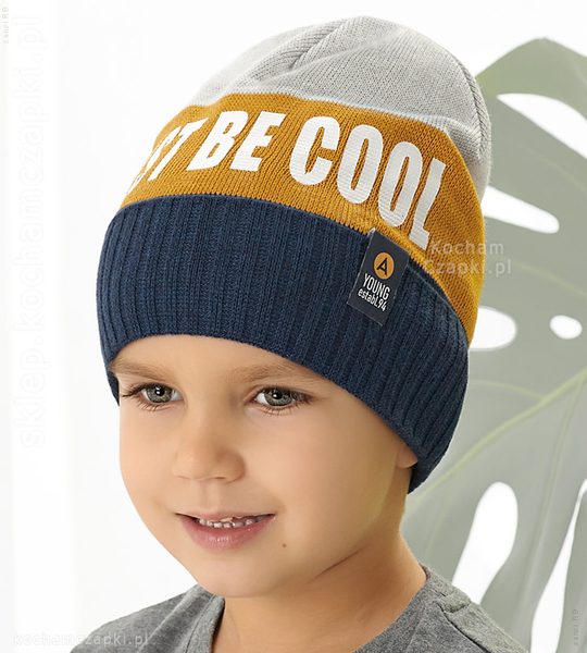 Dzianinowa czapka beanie dla chlopców Just Be cool, rozm. 48-52cm 