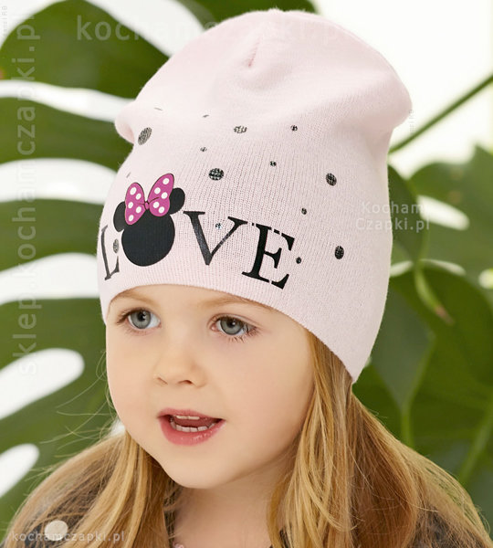 Dzianinowa czapka dla dziewczynki, wiosenna  Wiwien rozm. 46-48 cm