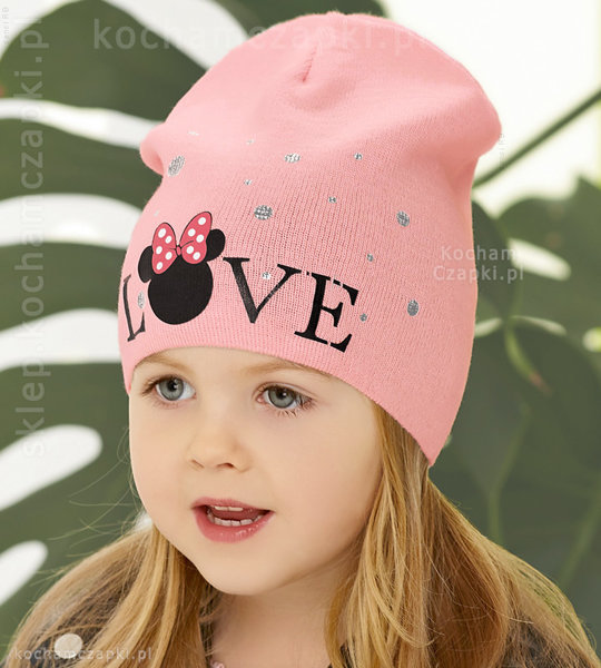 Dzianinowa czapka dla dziewczynki, wiosenna, Wiwien, rozm. 46-48 cm