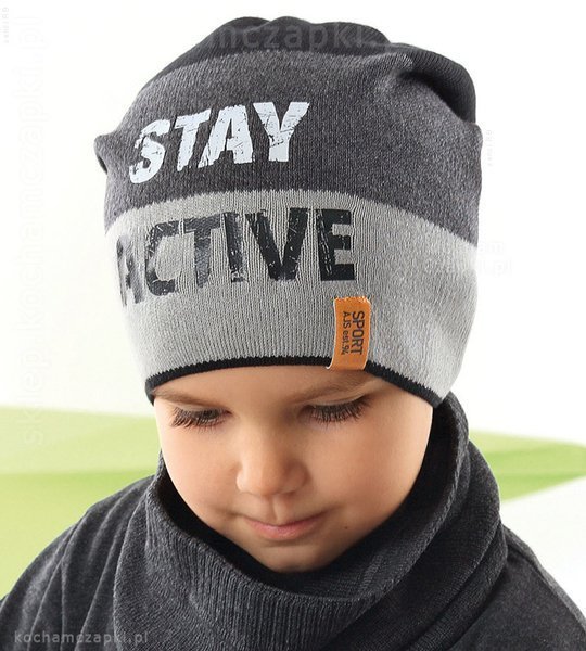 Dzianinowa czapka krasnal/smerf  dla chłopca  Stay Active  rozm. 52-55 cm