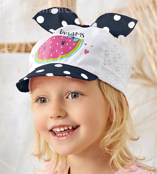 Dziewczęca czapka z daszkiem, Summer Dreams z arbuzem, rozm. 46-48 cm