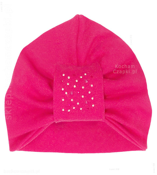 Elegancka czapka dla dziewczynki, turban, amarant, Naboo, 48-50 cm