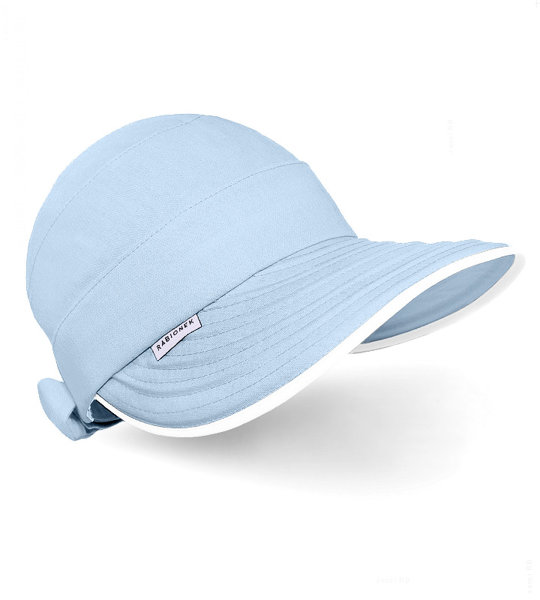 Kapelusz damski na lato, czapka z daszkiem, niebieski, LEN, 55-58cm