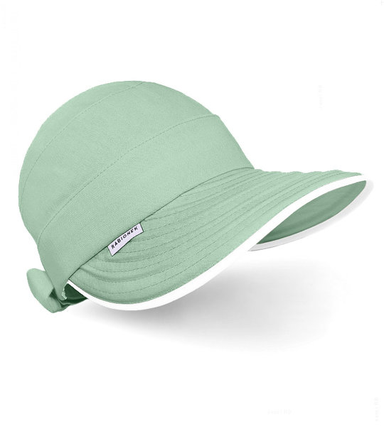 Kapelusz damski na lato, czapka z daszkiem, zielony, LEN, 55-58cm