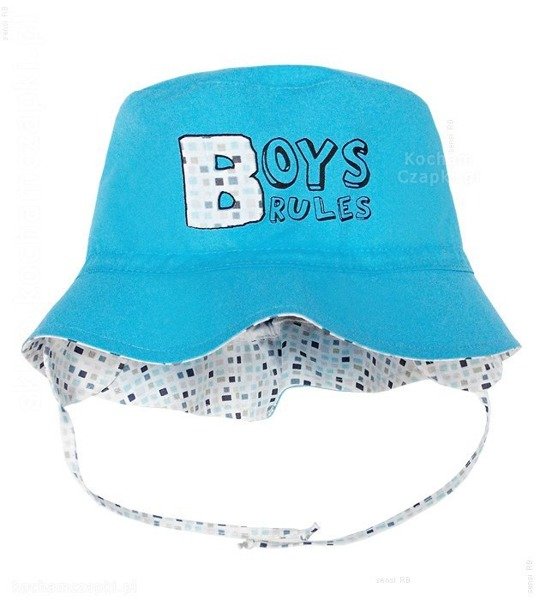 Kapelusz dla chłopca, Boys Rules, turkus, 50-52 cm