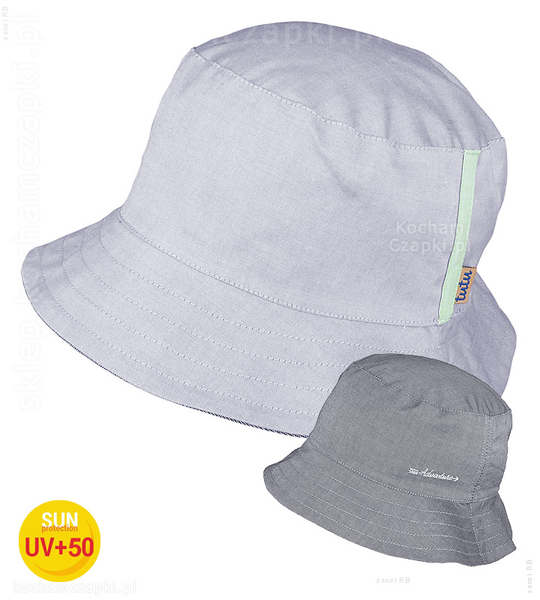 Kapelusz dla chłopca z filtrem UV 50, Lasse dwustronny  rozm. 54-56 cm
