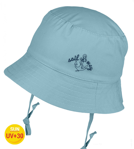 Kapelusz dla chłopca, z fitrem UV, niebieski, Viggo, 46-48  cm