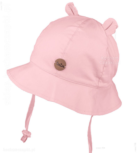 Kapelusz dla dziewczynki, bawełniany, Solving, filtr UV+30, różowy, 44-46  cm